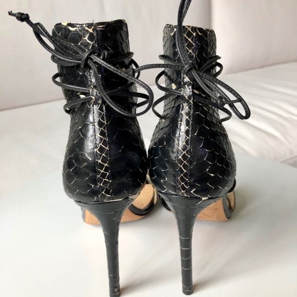 Reed Krakoff Natural Python Mesh Ankle-tie Sandals - Picture 4 of 8